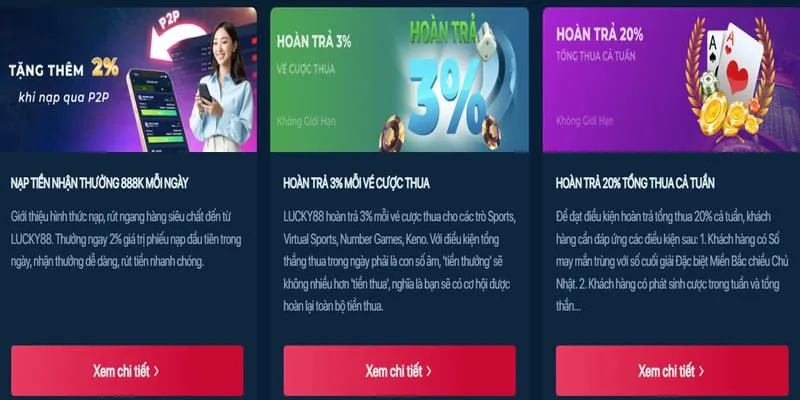 Thưởng nạp lại W188 Casino